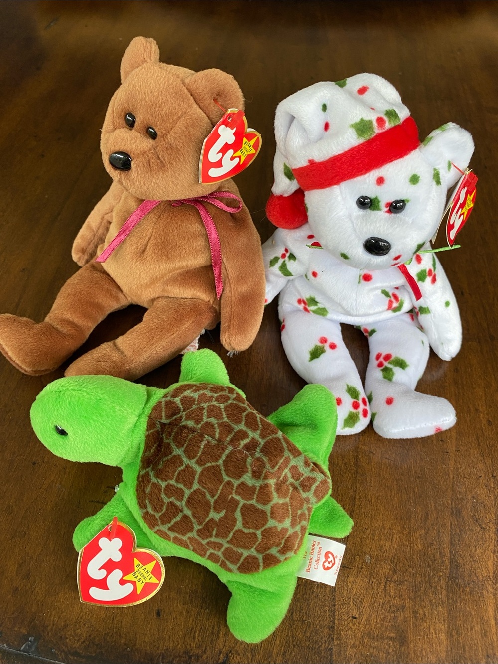 Ty ⢠Beanie Baby ⢠Bundle of 3 ⢠Teddy, 1998 Holiday Teddy & Speedy